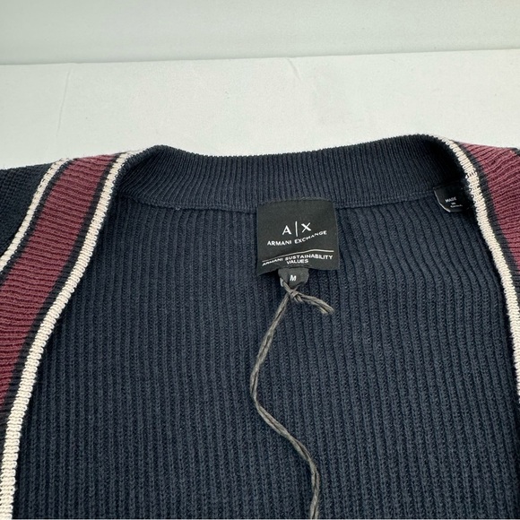 Armani Exchange Cardigan Men’s M Blue V-Neck Button Up Cotton/wool Blend $170 - Picture 6 of 16